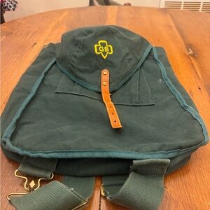 Vintage Green Girl Scouts Canvas Backpack
